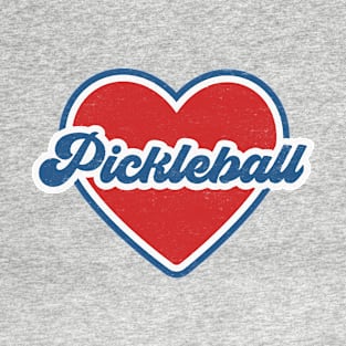 I Love Pickleball: Groovy Retro Heart For Pickleball Fans T-Shirt